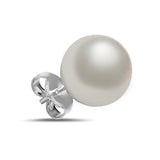 9-10mm Natural Color White South Sea 14k Gold Stud Earrings