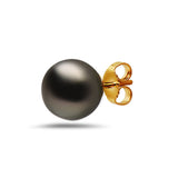 10-11mm Natural Color Tahitian Pearl 14k Gold Stud Earrings