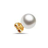 9-10mm Natural Color White South Sea 14k Gold Stud Earrings