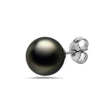 10-11mm Natural Color Tahitian Pearl 14k Gold Stud Earrings