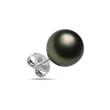10-11mm Natural Color Tahitian Pearl 14k Gold Stud Earrings