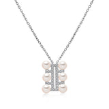 14k White Gold 4.5-5mm Akoya Triple Row Necklace