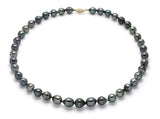8-10mm Natural Color Circle Tahitian Strand Necklace