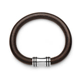 Steel Smooth Leather Bracelet