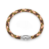 Camouflage Steel Barrel Braided Leather Bracelet