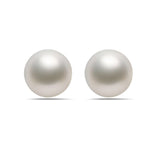 9-10mm Natural Color White South Sea 14k Gold Stud Earrings