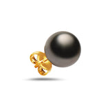 9-10mm Natural Color Tahitian Pearl 14k Gold Stud Earrings