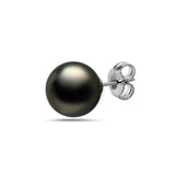9-10mm Natural Color Tahitian Pearl 14k Gold Stud Earrings