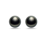 8-9mm Natural Color Tahitian Pearl 14k Gold Stud Earrings