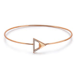 14k Rose Gold Diamond Triangle Stud Bangle
