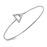 14k White Gold Diamond Triangle Stud Bangle
