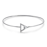 14k White Gold Diamond Triangle Stud Bangle