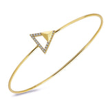 14k Yellow Gold Diamond Triangle Stud Bangle