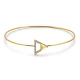 14k Yellow Gold Diamond Triangle Stud Bangle