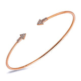 14k Rose Gold Diamond Arrow Bangle