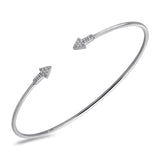 14k White Gold Diamond Arrow Bangle