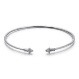 14k White Gold Diamond Arrow Bangle