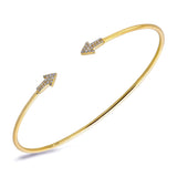 14k Yellow Gold Diamond Arrow Bangle