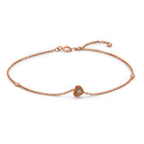 14k Rose Gold Diamond Heart Bracelet