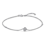 14k White Gold Diamond Heart Bracelet