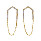 14k Yellow Gold Diamond Open Arrow Earrings