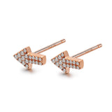 14k Rose Gold Diamond Arrow Stud Earrings