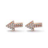 14k Rose Gold Diamond Arrow Stud Earrings