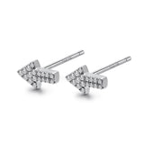 14k White Gold Diamond Arrow Stud Earrings