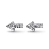14k White Gold Diamond Arrow Stud Earrings