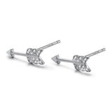 14k White Gold Diamond Feather Arrow Stud Earrings