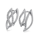14k White Gold Diamond Petal Earrings