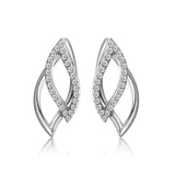 14k White Gold Diamond Petal Earrings