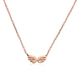 14k Rose Gold Diamond Wings Necklace