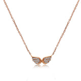 14k Rose Gold Diamond Wings Necklace