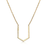 14k Yellow Gold Diamond Open Arrow Necklace