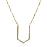 14k Yellow Gold Diamond Open Arrow Necklace