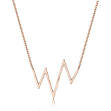14k Rose Gold Diamond Heartbeat Necklace