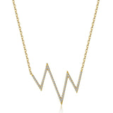 14k Yellow Gold Diamond Heartbeat Necklace