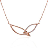 14k Rose Gold Diamond Petal Necklace