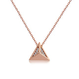 14k Rose Gold Diamond Stud Necklace