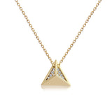 14k Yellow Gold Diamond Stud Necklace