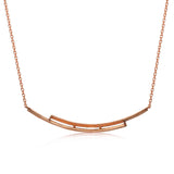 14k Rose Gold Diamond Double Bar Necklace