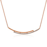 14k Rose Gold Diamond Double Bar Necklace