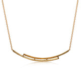 14k Yellow Gold Diamond Double Bar Necklace