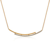 14k Yellow Gold Diamond Double Bar Necklace