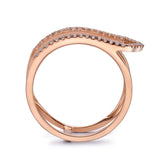 14k Rose Gold Diamond Open Arrow Ring