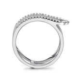 14k White Gold Diamond Open Arrow Ring