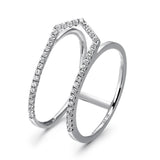 14k White Gold Diamond Open Arrow Ring