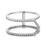 14k White Gold Diamond Open Arrow Ring
