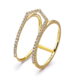 14k Yellow Gold Diamond Open Arrow Ring